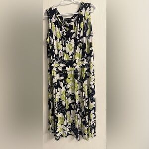 Perceptions Black and White Midi Sundress Scoop Neck